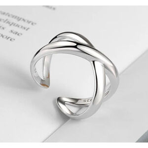 Polished Criss Cross Ring |‎ 925 Sterling Silver